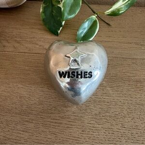 Silver Heart-Shaped Trinket Box with Lid